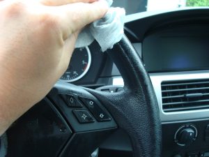 wipe steering wheel clean